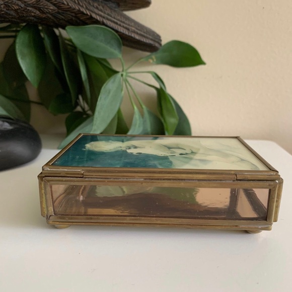 Vintage Brass/Glass Trinket Box - Picture 5 of 7